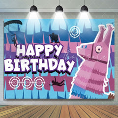 Fortnite Blue Pink Camel Games Birthday Party Backdrop