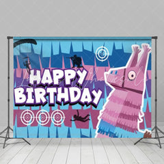 Fortnite Blue Pink Camel Games Birthday Party Backdrop