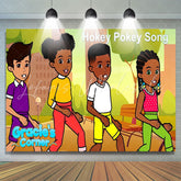Lofaris Four Young People Dance Hokey Pokey Song Backdrop