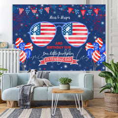 Lofaris Fourth of July Stars and Stripes 1st Birthday Backdrop