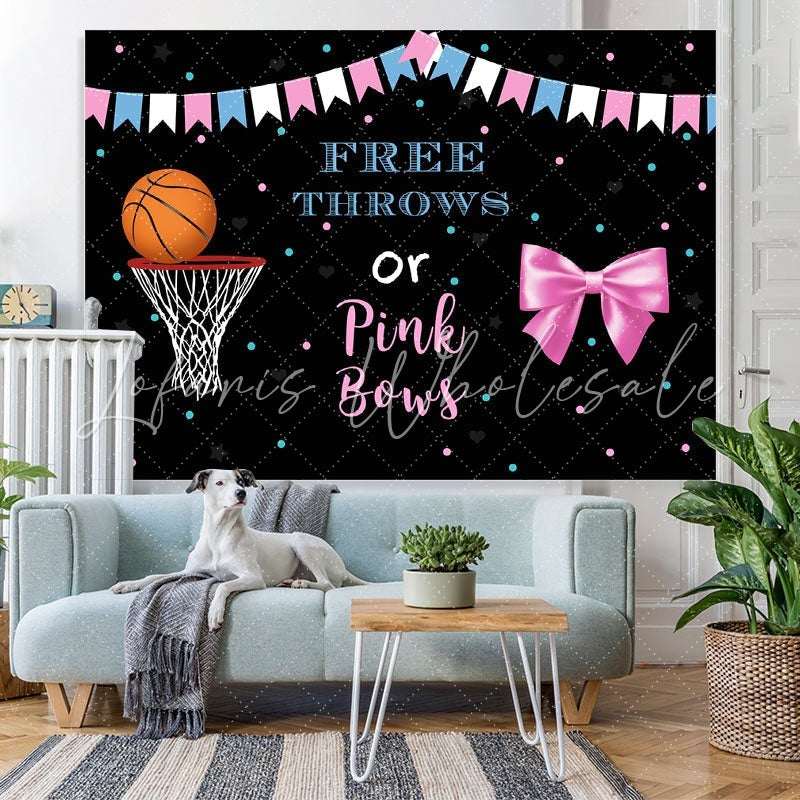 Lofaris Throws and Pink Bows Baby Shower Party Backdrop