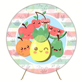 Fresh Fruits Round Backdrop For Vibrant And Cheerful Party Theme