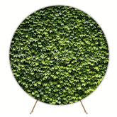 Fresh Green Leaves Round Backdrop For Natural Party Atmosphere