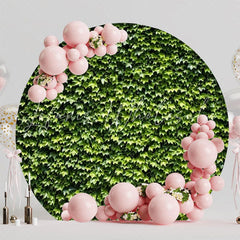 Fresh Green Leaves Round Backdrop For Natural Party Atmosphere