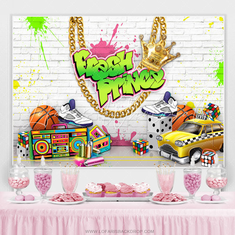 Lofaris Fresh Prince Graffiti Wall Happy Birthday Backdorp