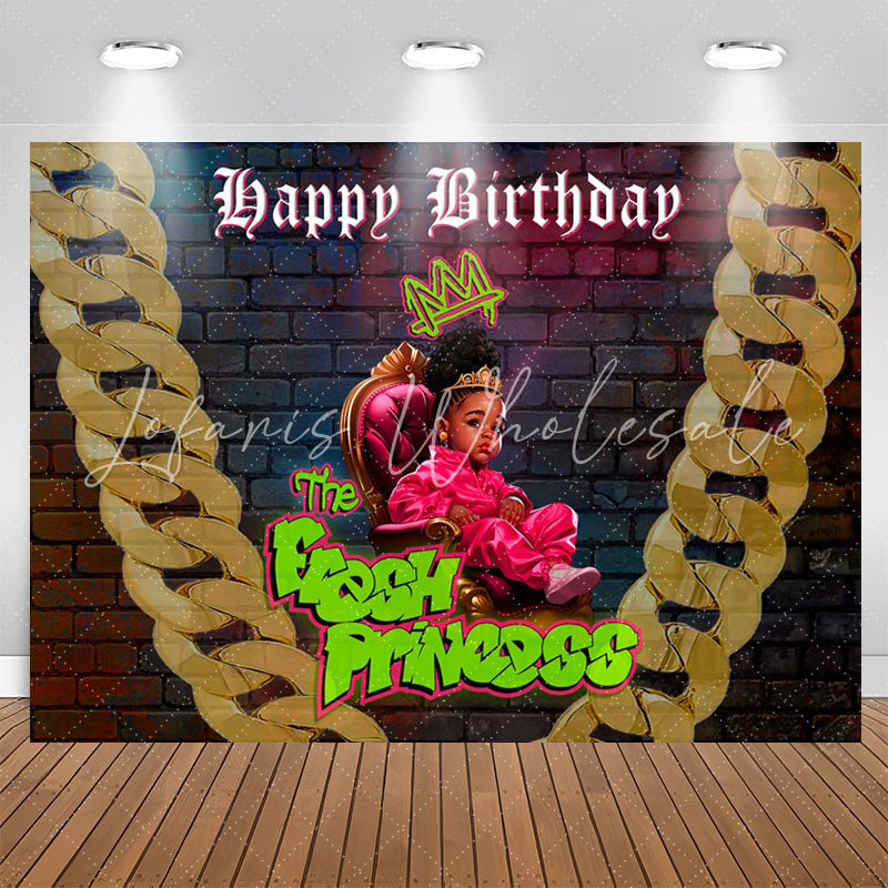Lofaris Fresh Princess Hip Hop Brick Wall Birthday Backdrop