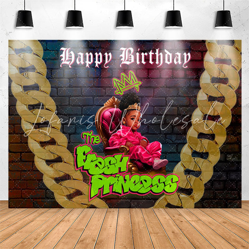 Lofaris Fresh Princess Hip Hop Brick Wall Birthday Backdrop