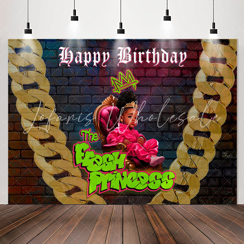 Lofaris Fresh Princess Hip Hop Brick Wall Birthday Backdrop