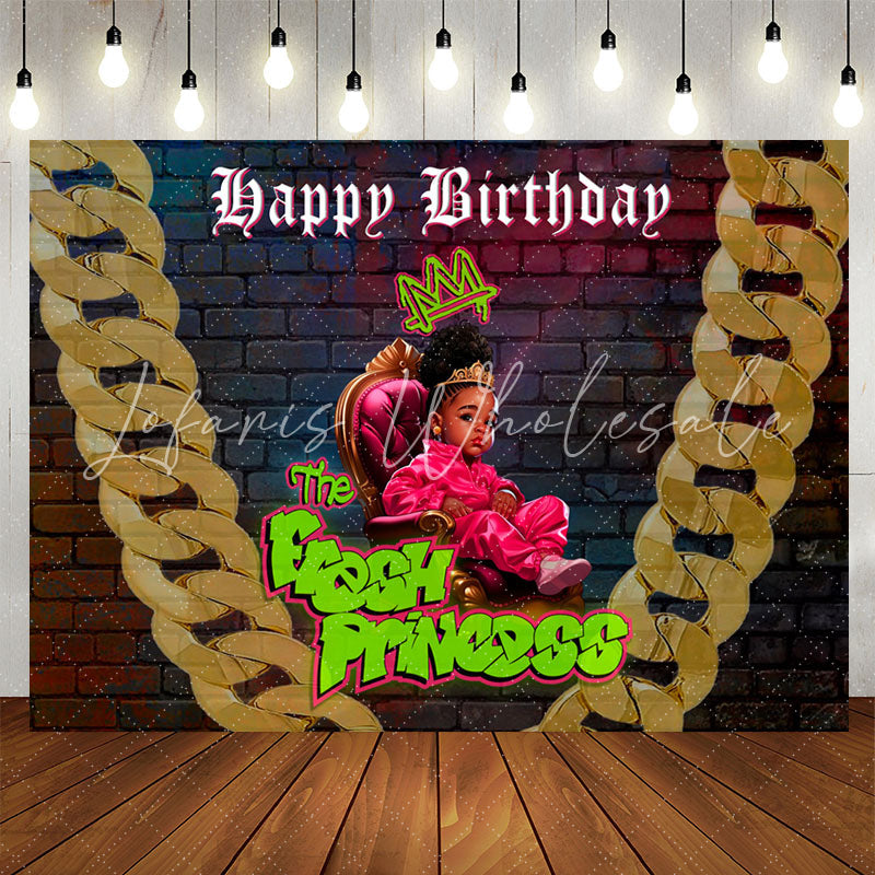 Lofaris Fresh Princess Hip Hop Brick Wall Birthday Backdrop