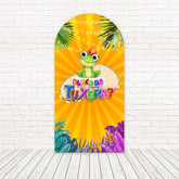 Frog Carnival Tu Xera Vibrant Green Arch Backdrop For Festive Celebration