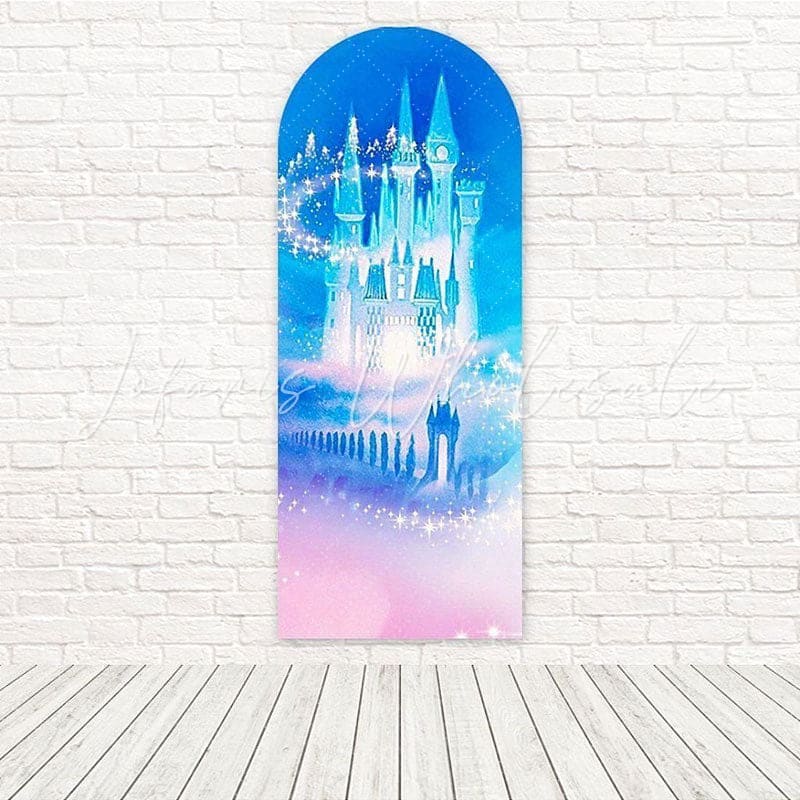 Frozen Blue Castle Arch Backdrop For Winter Fantasy Themes