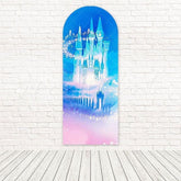 Frozen Blue Castle Arch Backdrop For Winter Fantasy Themes