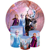 Frozen Themed Round Backdrop and Cylinders Kit for Event