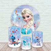 Frozen Themed Round Backdrop and Cylinders Kit for Events
