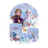 Frozen Themed Round Backdrop and Cylinders Kit for Girls