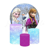 Frozen Themed Round Backdrop and Cylinders Kit for Party