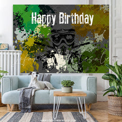 Lofaris Full Of Graffiti Shooting Game Birthday Backdrop