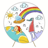 Fun And Colorful Kids Round Backdrop For Special Celebrations