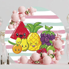 Fun Fruits Round Backdrop for Sweet and Colorful Party