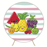 Fun Fruits Round Backdrop for Sweet and Colorful Party