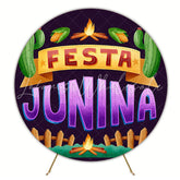 Fun Junina Party Round Backdrop for Traditional Party