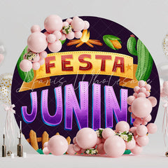 Fun Junina Party Round Backdrop for Traditional Party