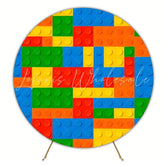 Fun LEGO Round Backdrop For Colorful Kids Birthday Party Celebration