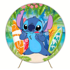 Fun Lilo & Stitch Round Backdrop For Tropical Kids Party Theme