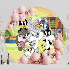 Fun Looney Tunes Round Backdrop For Cartoon Theme Party