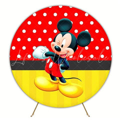 Fun Mickey Round Backdrop For Classic Kids Party Celebration Theme