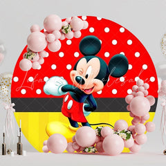 Fun Mickey Round Backdrop For Classic Kids Party Celebration Theme