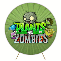 Fun Plants Vs Zombies Kids Party Round Backdrop For Playful Vibe
