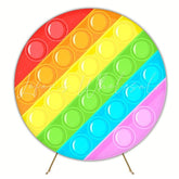 Fun Pop It Rainbow Round Backdrop For Kids Celebration Party