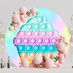 Fun Pop It Rainbow Round Backdrop For Kids Party Celebration