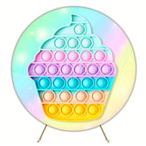 Fun Pop It Rainbow Round Backdrop For Kids Party Celebration