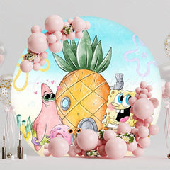 Fun SpongeBob Round Backdrop For Kids Party Celebration Theme