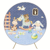 Fun Toy Room Round Backdrop for Kids Birthday Celebration