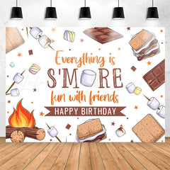 Lofaris Fun With Friends Chocolate Happy Birthday Backdrop