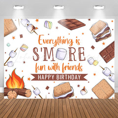 Lofaris Fun With Friends Chocolate Happy Birthday Backdrop