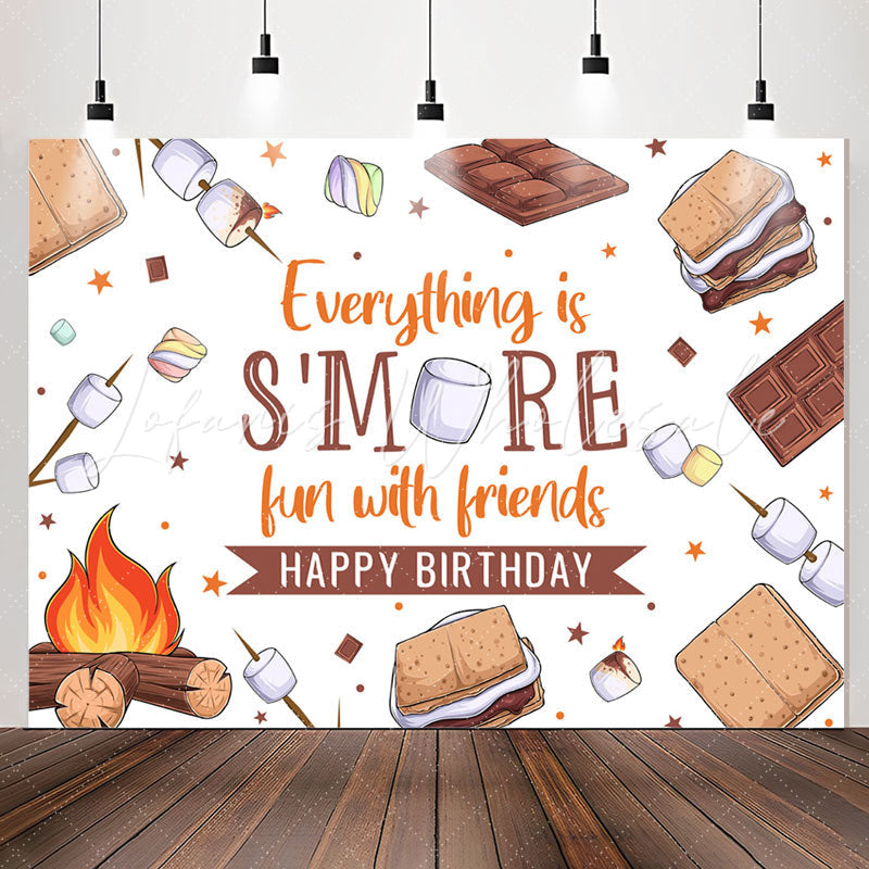 Lofaris Fun With Friends Chocolate Happy Birthday Backdrop