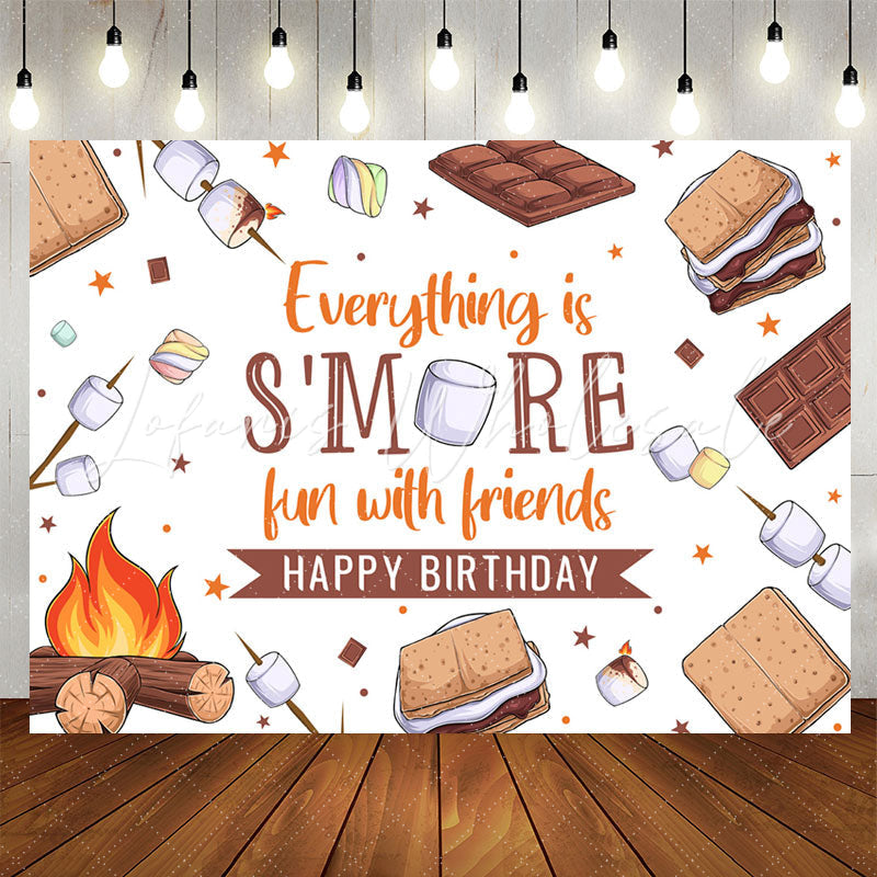 Lofaris Fun With Friends Chocolate Happy Birthday Backdrop