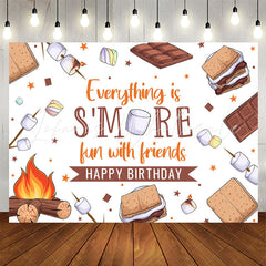 Lofaris Fun With Friends Chocolate Happy Birthday Backdrop