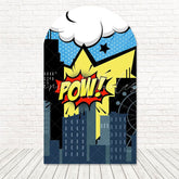Funny Marvel Buildings Arch Backdrop for Fun Superhero Event Decor
