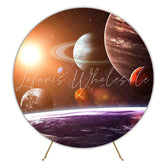 Futuristic Space Round Backdrop for Sci-Fi Theme Party