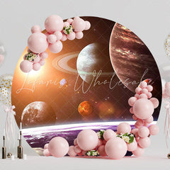 Futuristic Space Round Backdrop for Sci-Fi Theme Party