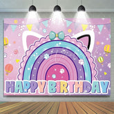 Gabbys Cartoon Cat Theme Happy Birthday Photography Backdrop For Kids