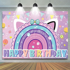 Gabbys Cartoon Cat Theme Happy Birthday Photography Backdrop For Kids