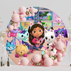Gabby¡¯s Dollhouse Round Backdrop For Kids Birthday Celebration