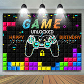 Lofaris Game Console Tetris Happy Birthday Backdorp For Party