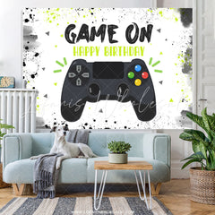 Lofaris Game On Playing Theme Party Happy Birthday Backdrop